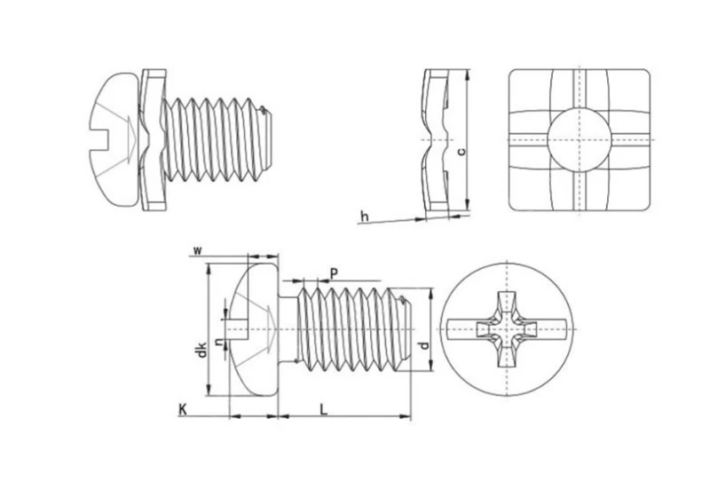 connection screw with square washer 1
